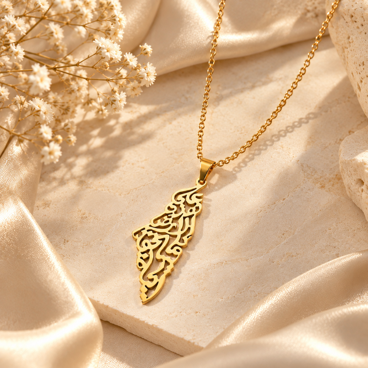 Palestine Calligraphy Necklace