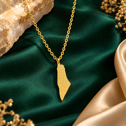 Palestine Map Necklace