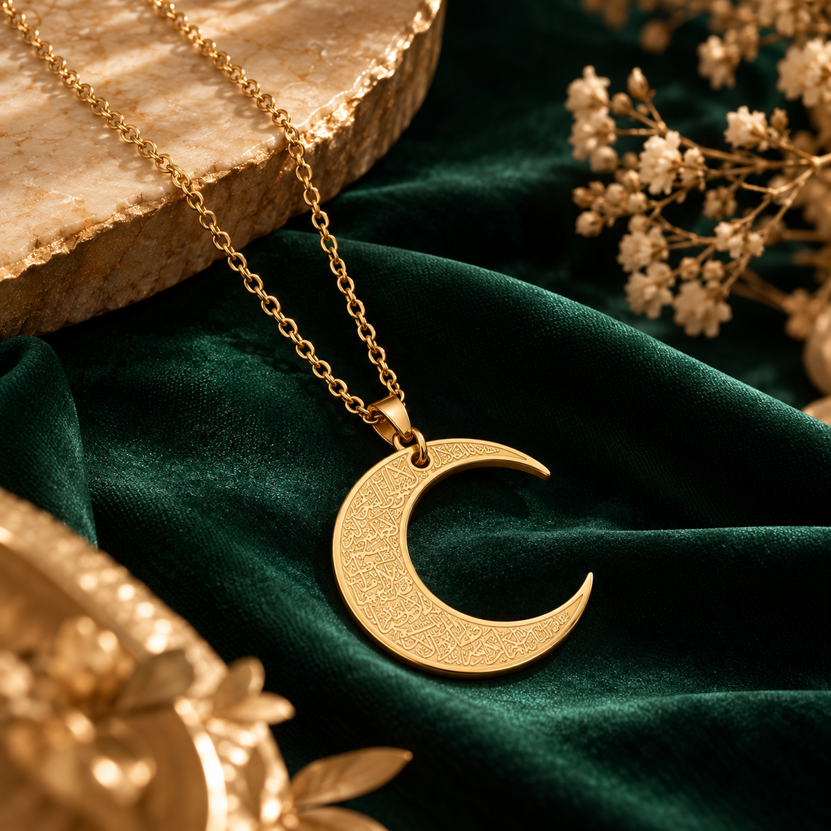 Ayatul Kursi Moon Necklace