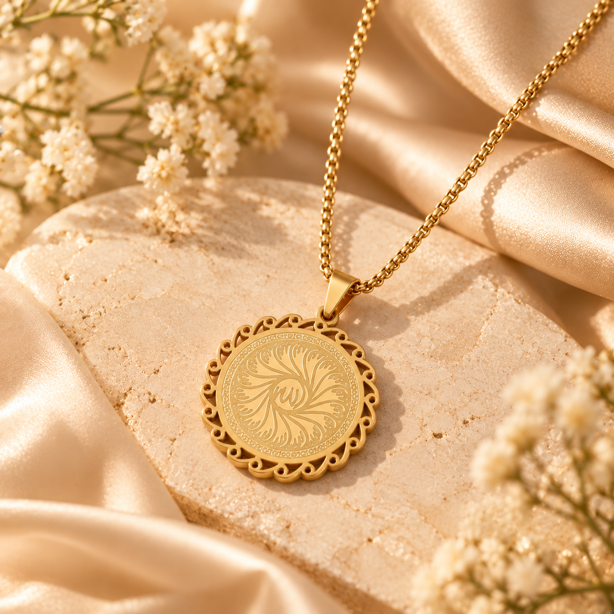 Allah Flower Medallion Necklace