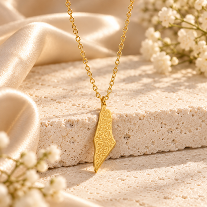 Palestine Map Necklace