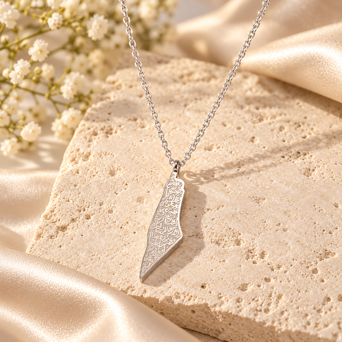 Palestine Map Necklace