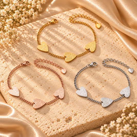 Hub (Love) Three Heart Bracelet - A symbol of Love