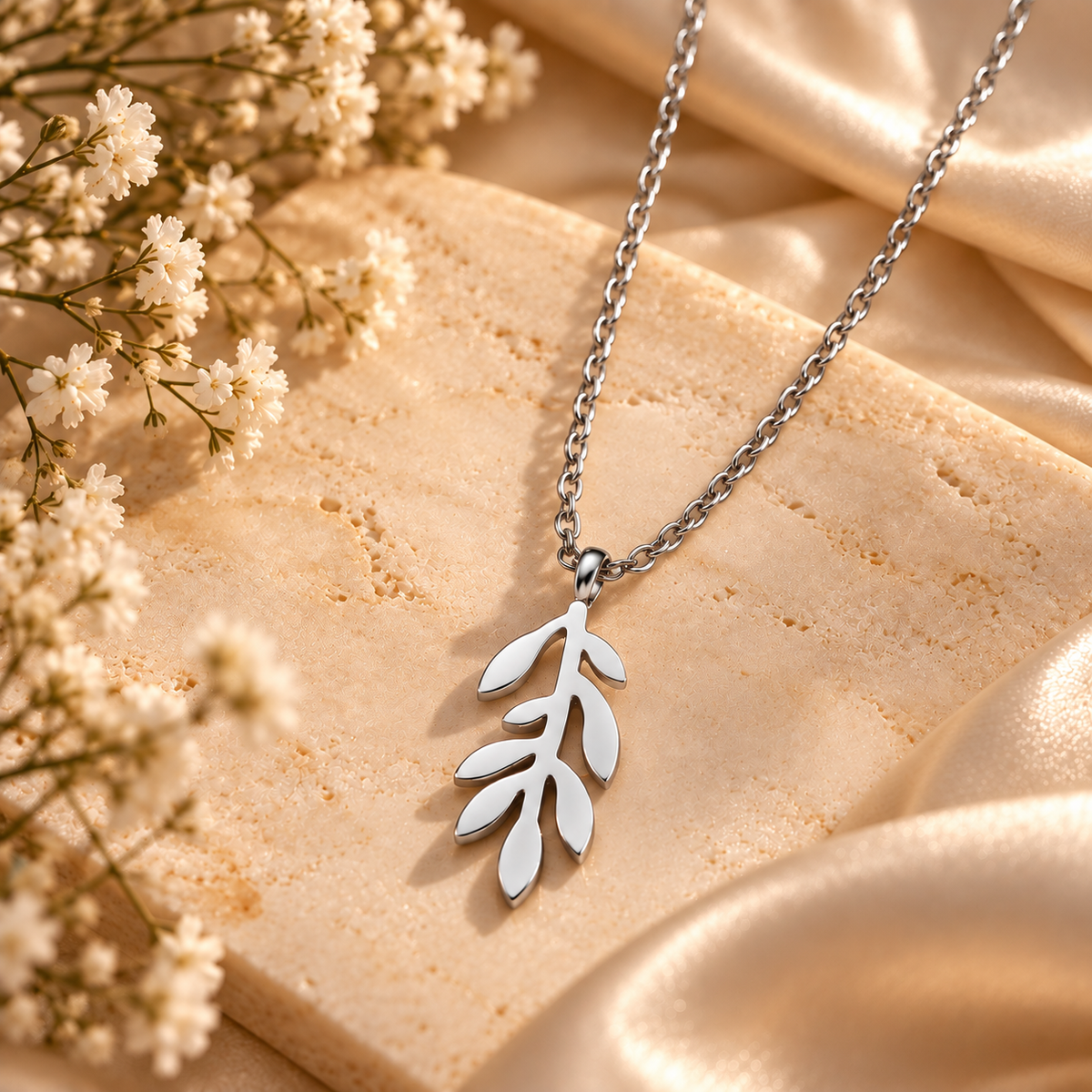 Olive Leaf Vine Necklace