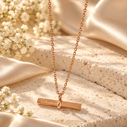 Patience And Prayer Bar Necklace
