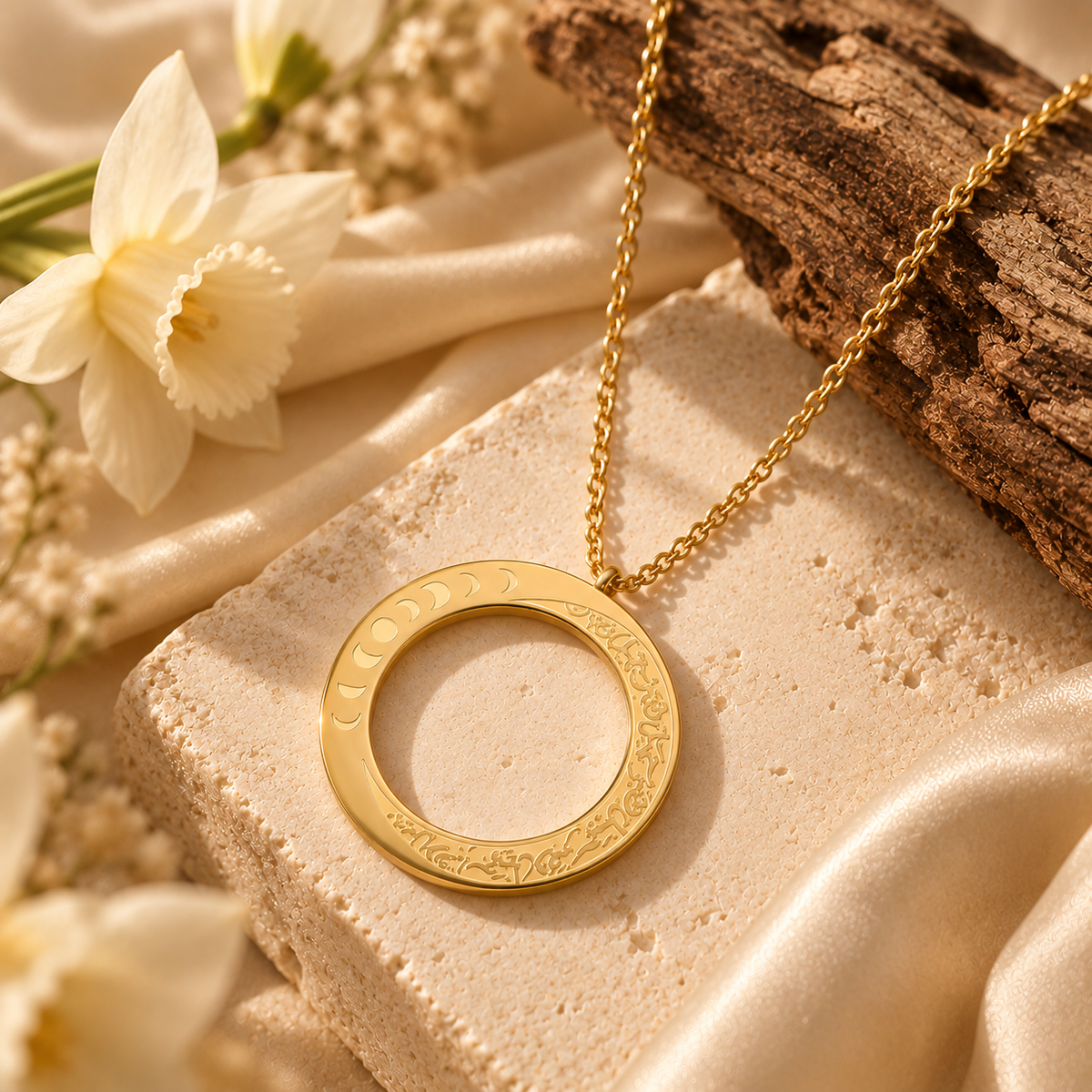Patience Is Beautiful Moon Phase Necklace