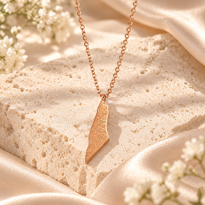 Palestine Map Necklace