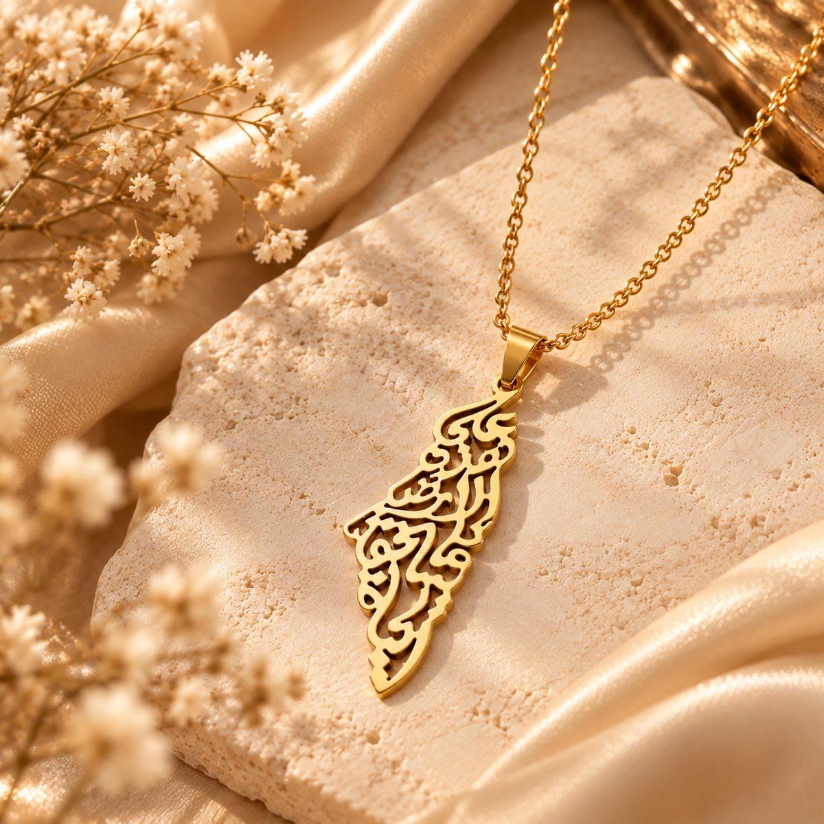 Palestine Calligraphy Necklace
