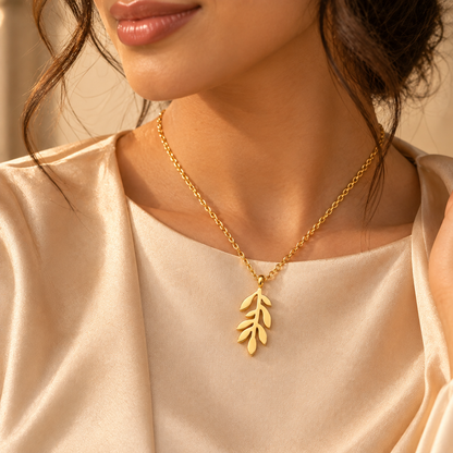 Olive Leaf Vine Necklace