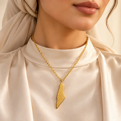 Palestine Map Necklace