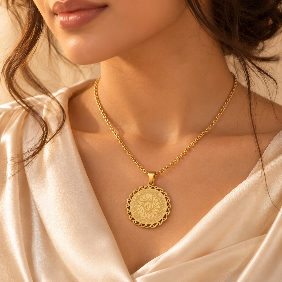 Allah Flower Medallion Necklace