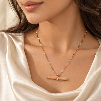 Patience And Prayer Bar Necklace