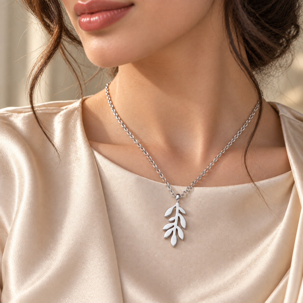 Olive Leaf Vine Necklace