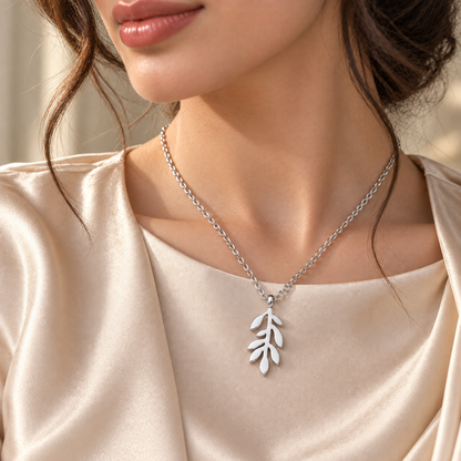Olive Leaf Vine Necklace