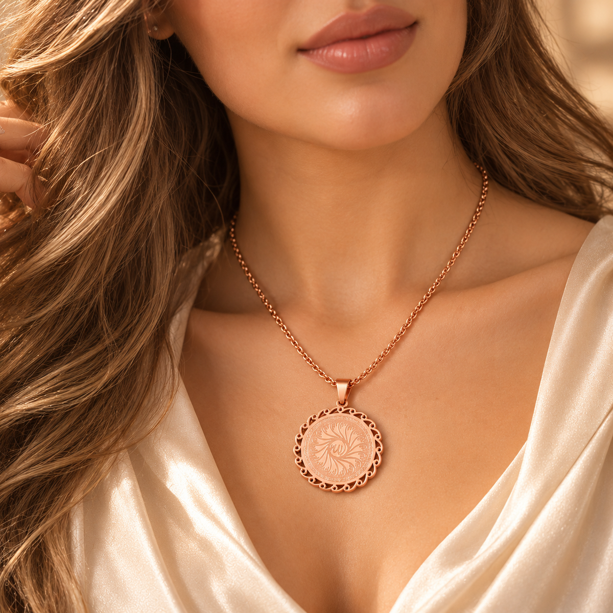Allah Flower Medallion Necklace
