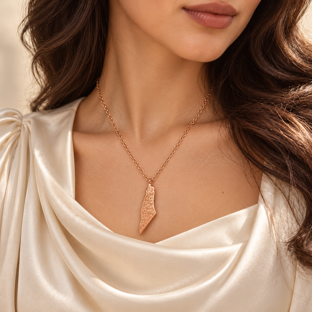 Palestine Map Necklace