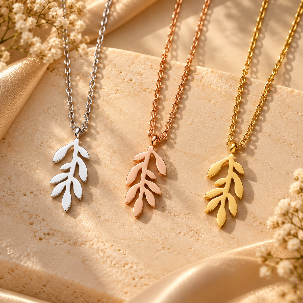 Olive Leaf Vine Necklace