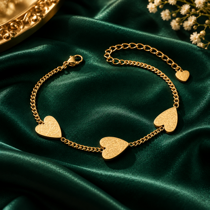 Hub (Love) Three Heart Bracelet - A symbol of Love