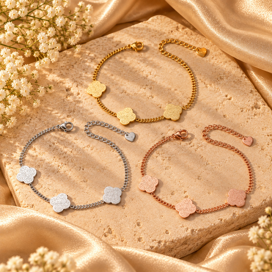 Verily With Every Hardship Comes Ease Clover Bracelet