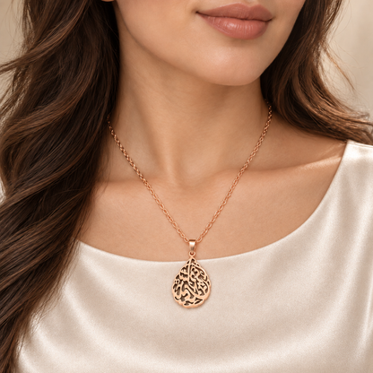 Calligraphy Teardrop Necklace