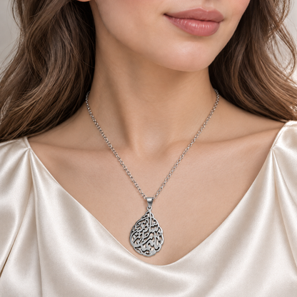 Calligraphy Teardrop Necklace
